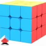 Speed Cube 3x3x3 Stickerless with Cube Tutorial - Turning Speedly Smoothly Magic Cubes 3x3 Puzzle Game Brain Toy for Kids and Adult